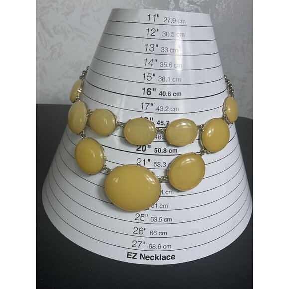 Vintage Yellow Bubble Statement Necklace With Gold Chain Adjustable Length - Picture 2 of 4